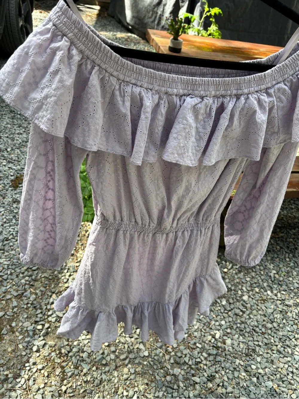 woman’s lavender Eyelet Ruffle Dress - - Picture 2 of 4